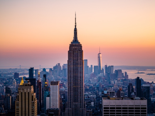 Empire state building at dusk