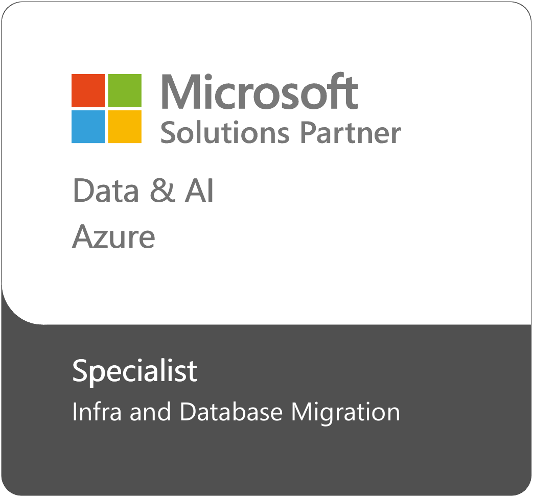 Microsoft Solutions Partner: Data and AI Azure. Specialist: Infra and Database Migration